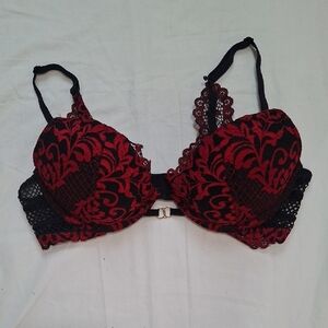 La SENZA Red and Black Lace Bra Size 34 C